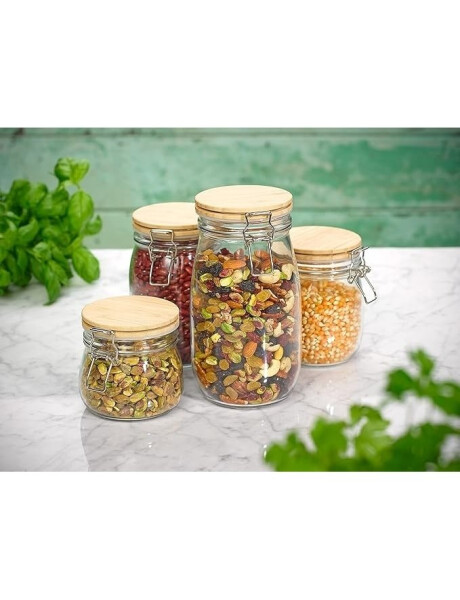 RECIPIENTE VIDRIO 2000ML TAPA MADERA/BROCHE D12.5XH25.5CM RECIPIENTE VIDRIO 2000ML TAPA MADERA/BROCHE D12.5XH25.5CM