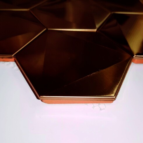 Mosaico Hexagonal De Acero Inox Color Rose Gold 25.8X29.8 000