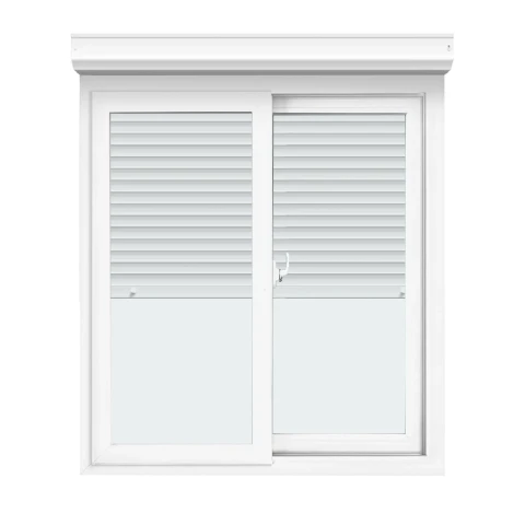 Ventana de PVC Blanco 134 X 120 Con Persiana Corrediza Ventana de PVC Blanco 134 X 120 Con Persiana Corrediza