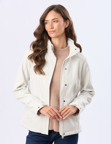 CAMPERA DE NEOPRENO CON CAPUCHA Natural