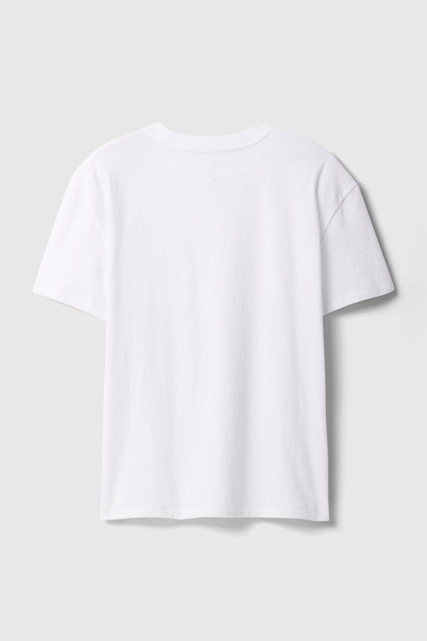 Remera Básico Con Bolsillo Niño Optic White 1