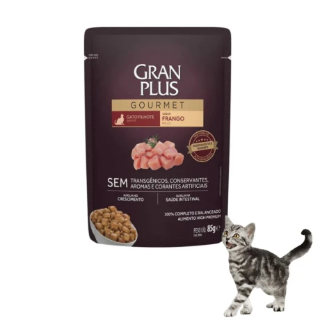 POUCH GRAN PLUS GATITO FILHOTE POLLO 85 GR Pouch Gran Plus Gatito Filhote Pollo 85 Gr