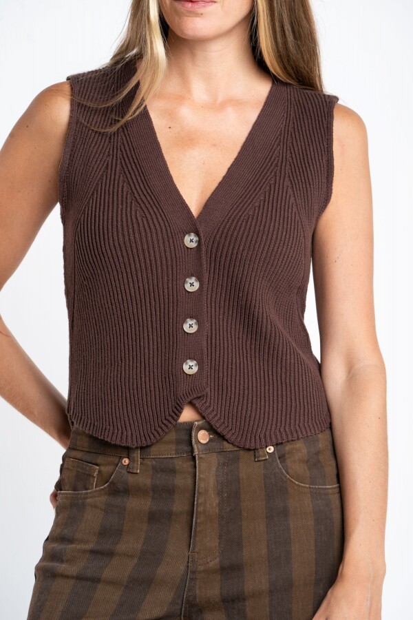 Chaleco Botones Chocolate