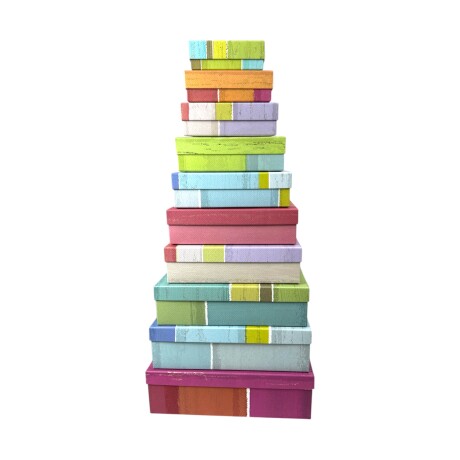 Set de 10 Cajas Rectangulares Colores Vibrantes