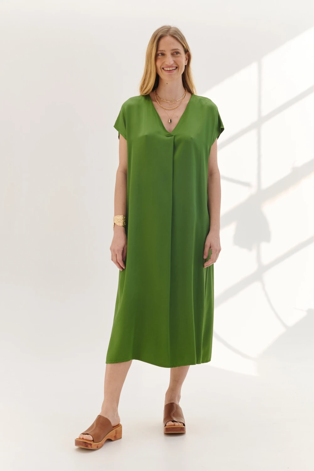 VESTIDO MAXIMA verde talle unico