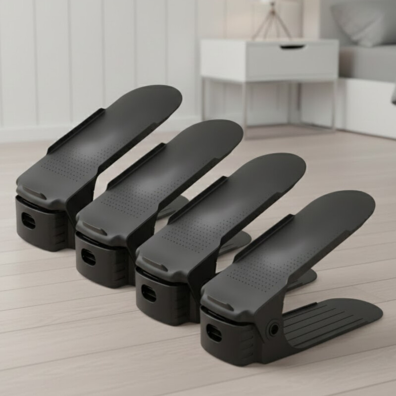 Organizador regulable de zapatos x4 NEGRO