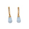 Caravanas colgante Aguamarina gota- Oro bajo - Aguamarina y zirconia- CA8093 conpiedra