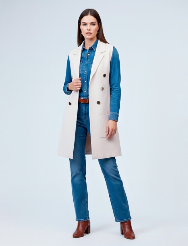 Chaleco Botones BEIGE