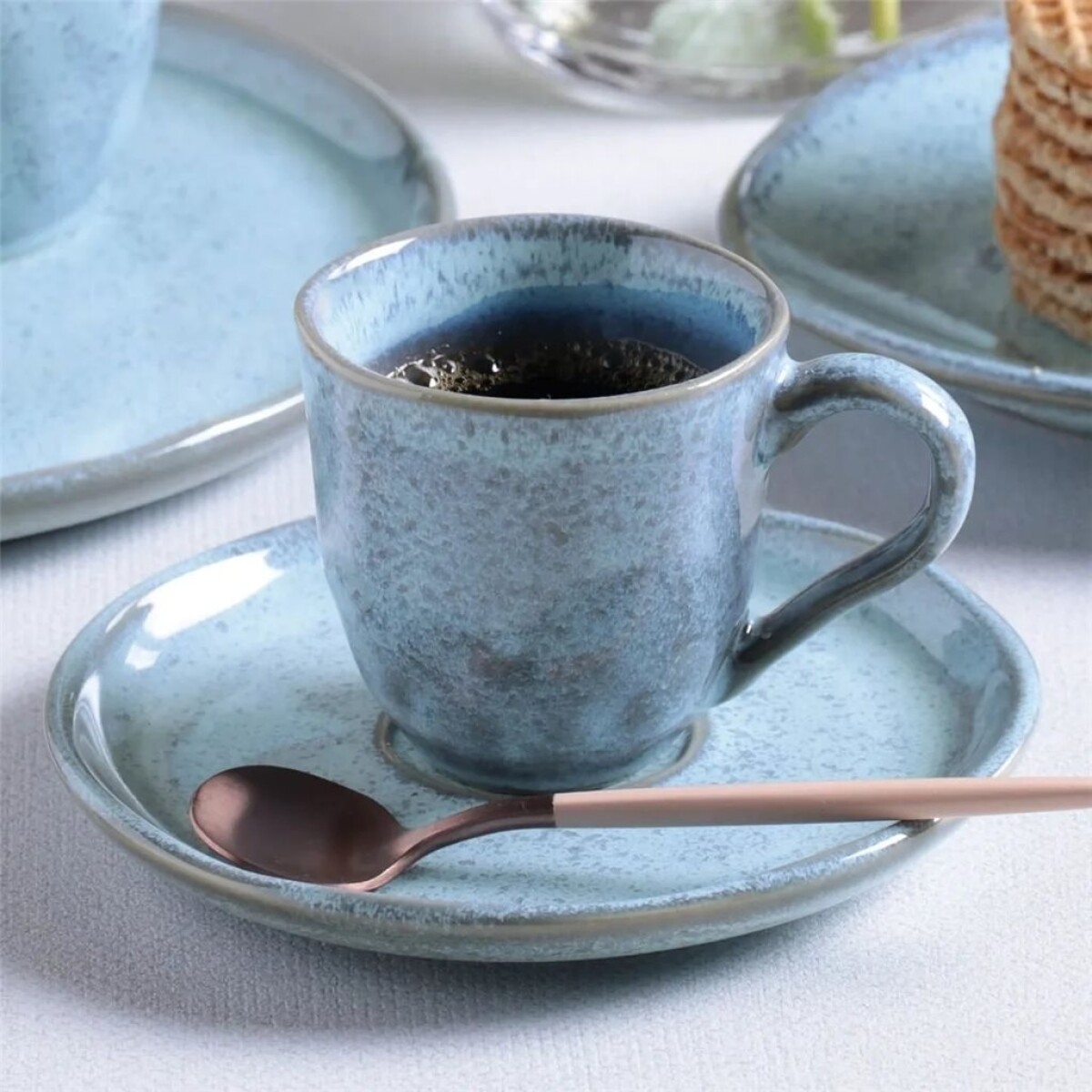 Taza de Cafe en Cerámica y Platillo 120ml Porto Brasil 