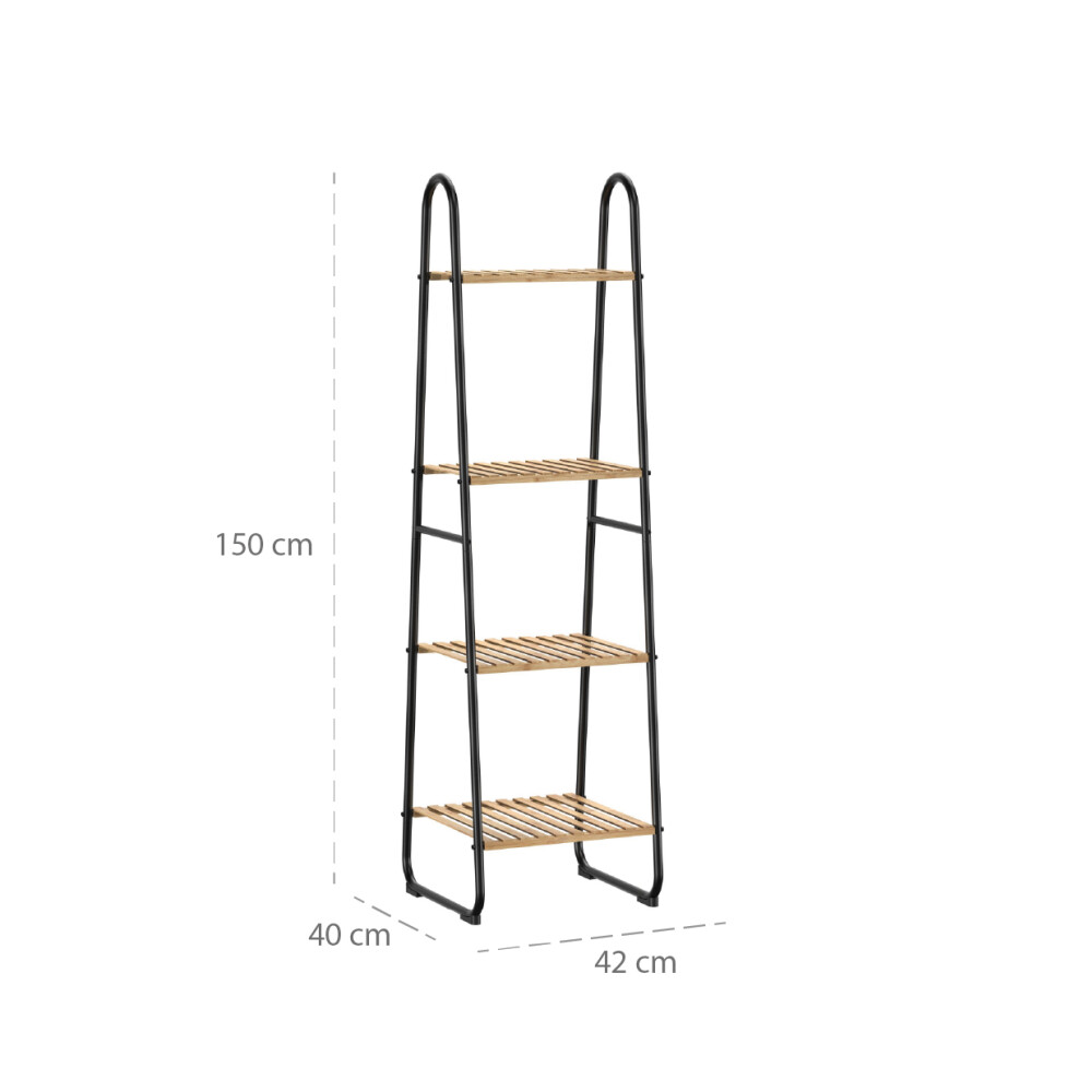 Estantería 4 Niveles Bambú - House Negro
