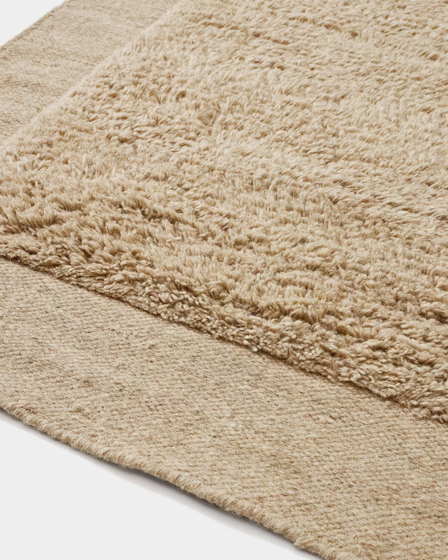 Alfombra Marely de lana beige 200 x 300 cm. Alfombra Marely de lana beige 200 x 300 cm.
