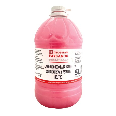 Jabón para Manos con Glicerina y Perfume Neutro 5 L