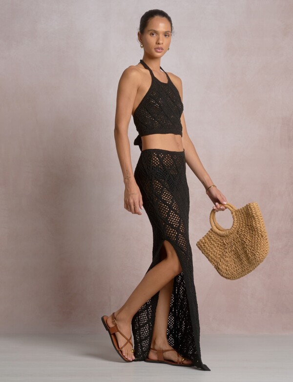 Top Crochet NEGRO