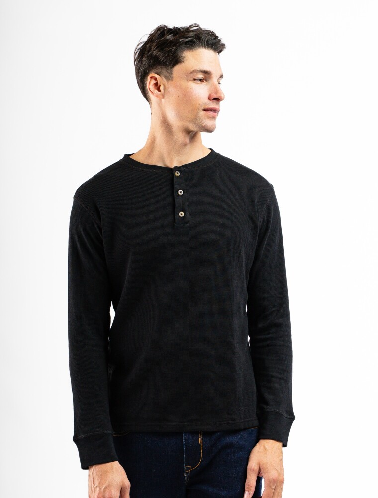 Remera Termal C/Botones Negro
