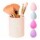 Set Maquillaje 5 Brochas c/ Porta Pinceles + Esponjas Rostro Tornasolado