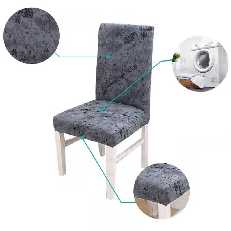 Funda cubre silla elastizada estampada gris difuminado