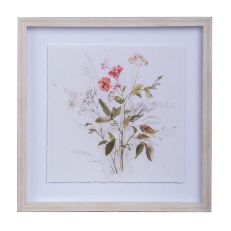 CUADRO LIENZO-Y-MDF ROSA FLOWERS I