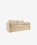 Sofá cama Tanit beige y patas de madera maciza de haya con acabado natural 210 cm