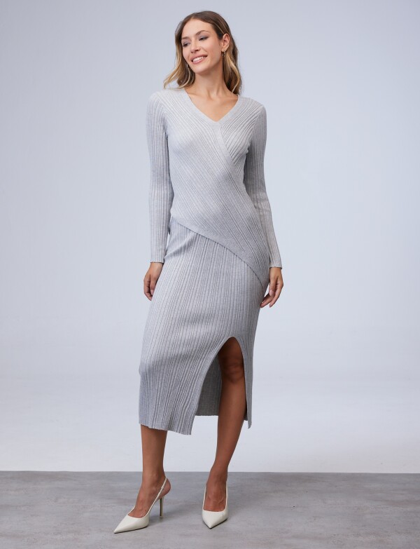 Vestido Rib Cruzado GRIS