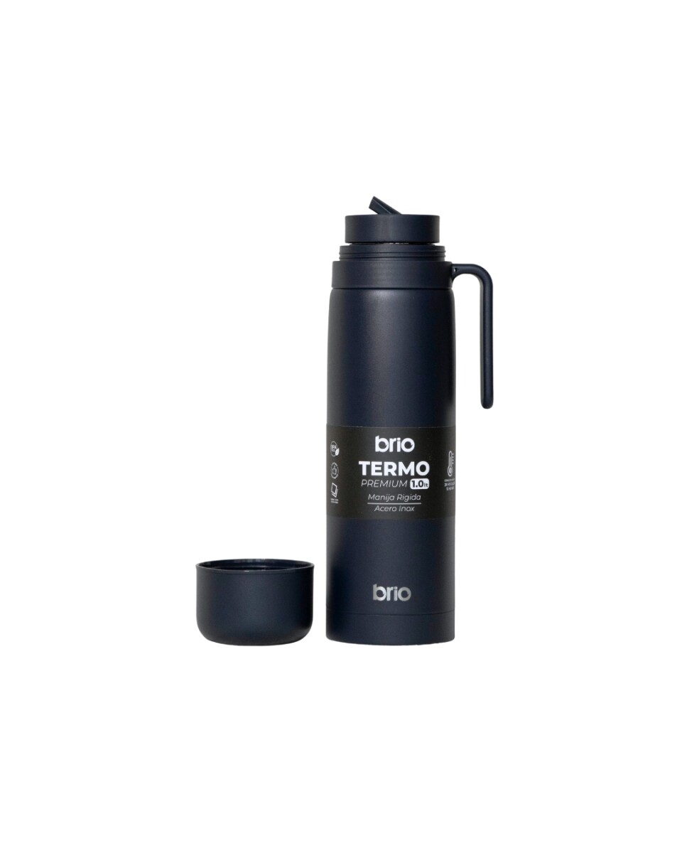 Termo brio premium 1 litro con pico cebador en acero inox - Azul 