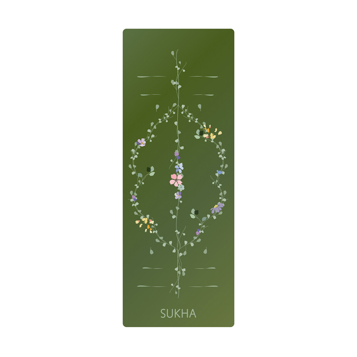 Yoga Mat Sukha Superior Con Alineación 5mm - Bloom Oliva 