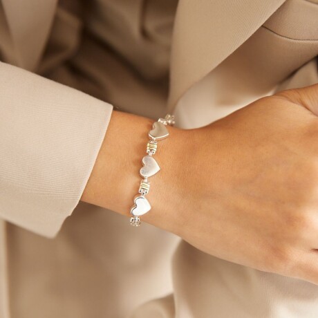 Pulsera Tres Corazones - Plata y Oro Pulsera Tres Corazones - Plata y Oro