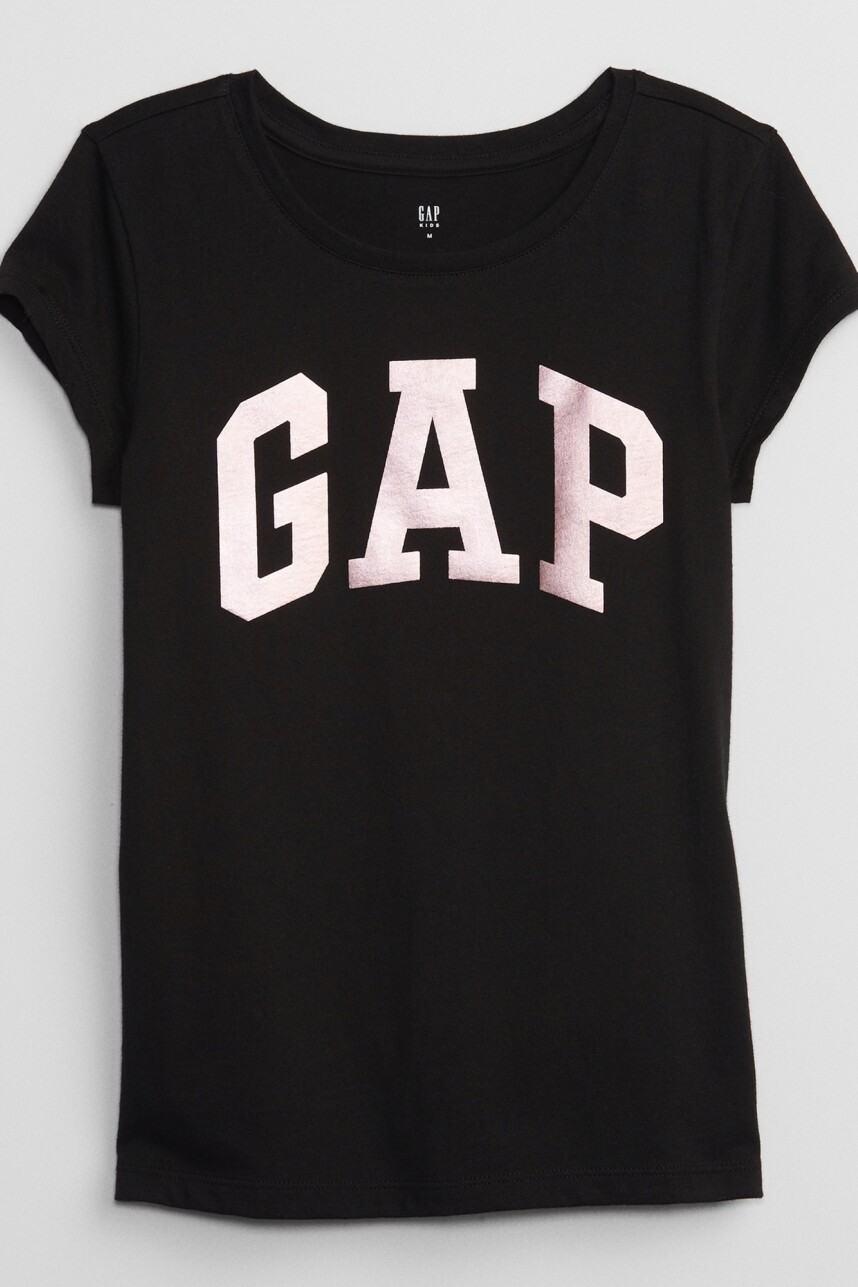 Remera Logo Gap Con Brillantina Niña Black 19