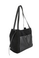 Bolso de cuero gamuza Negro