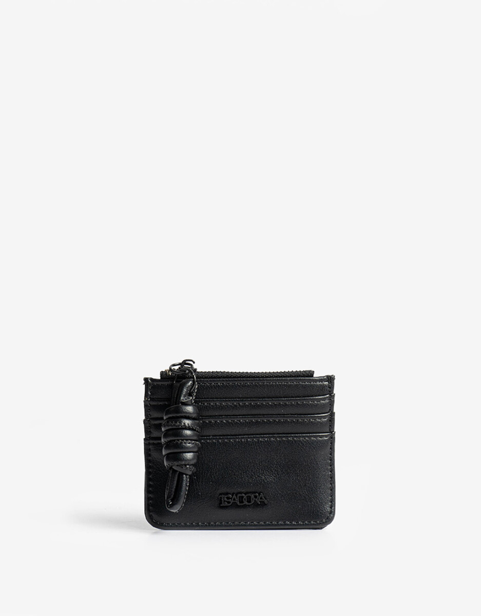 Tarjetero Con Strap Nudo Negro 