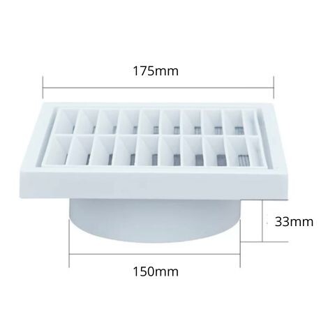 Rejilla Fija Para Ventilación 17,5x17,5cm / Ø 15cm Rejilla Fija Para Ventilación 17,5x17,5cm / Ø 15cm