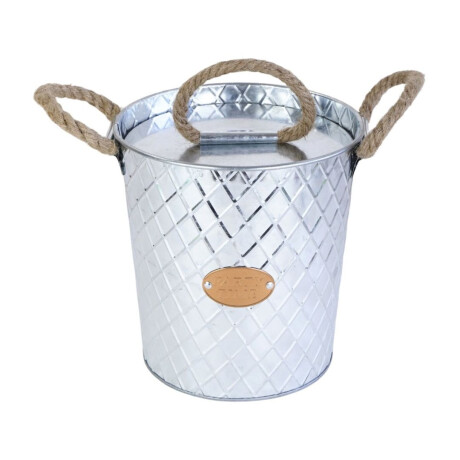 Hielera de galvanizado con cuchara y asas Rombo Party Time Hielera de galvanizado con cuchara y asas Rombo Party Time
