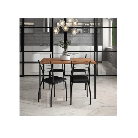 JUEGO DE COMEDOR MESA + 4 SILLAS FREIJO CON NEGRO JUEGO DE COMEDOR MESA + 4 SILLAS FREIJO CON NEGRO