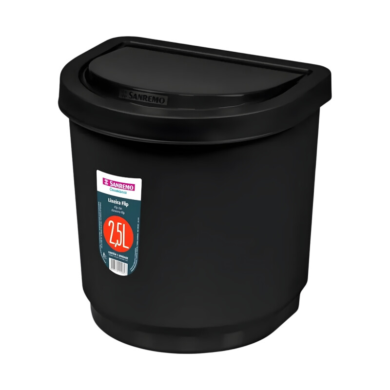 Papelera sobre mesada 2,5 lts NEGRO