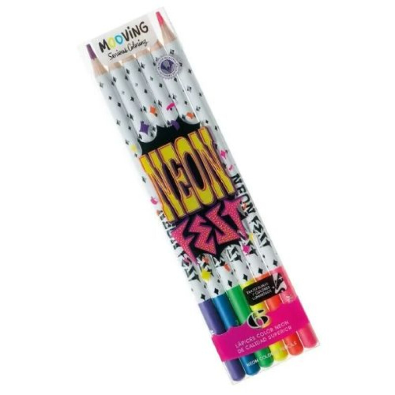 Lapices de colores neon Mooving caja x6 Lapices De Colores Neon Mooving Caja X6