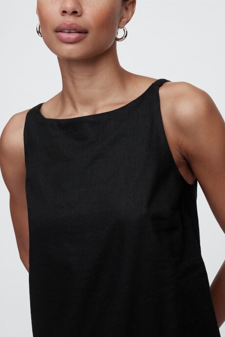 Vestido De Lino Mujer Black 1