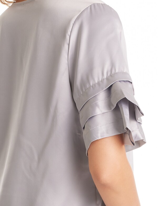 Blusa Saten Volados GRIS
