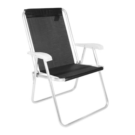 Reposera Silla Alta Plegable en Aluminio Conforto Sannet Mor Negro