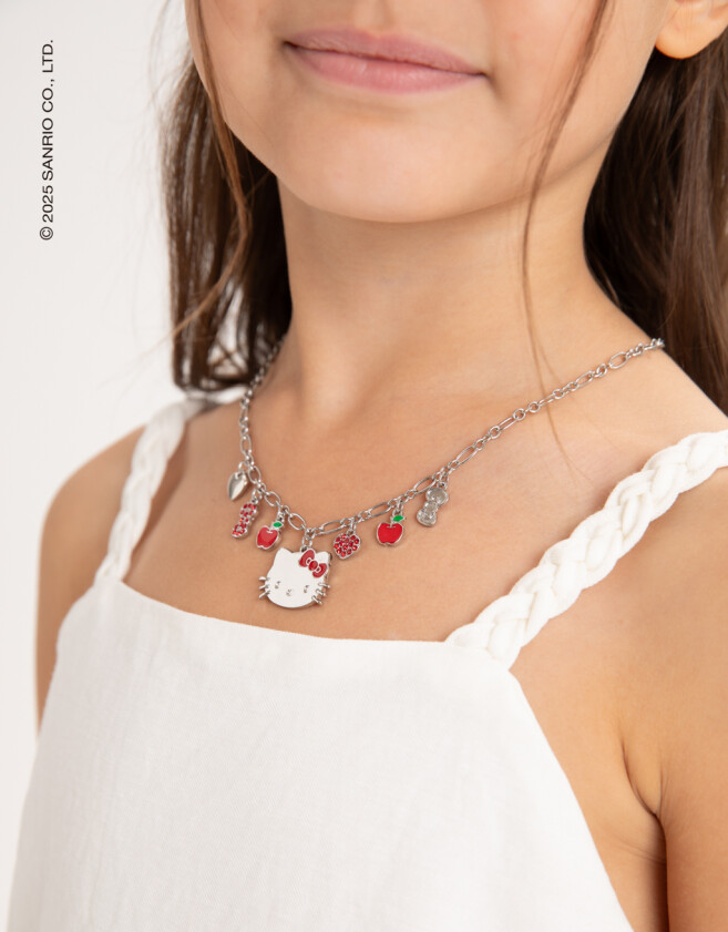 Collares Infantiles Licencias Collar Multicharm "hello Kitty" - Plateado