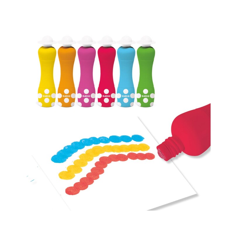 Set x6 marcadores de espuma para ninos y bebes Djeco +18m Set X6 Marcadores De Espuma Para Ninos Y Bebes Djeco +18m