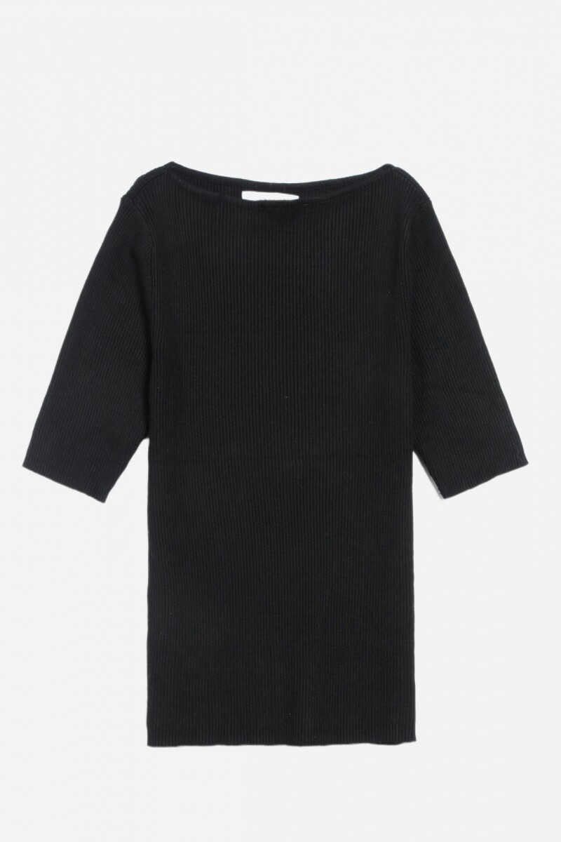 Sweater cuello bote NEGRO