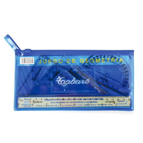 Juego De Geometría Tabaré x4 Regla Escuadra + Estuche Juego De Geometría Tabaré x4 Regla Escuadra + Estuche