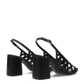 Sandalias de Mujer Bottero Cuero Calado Negro