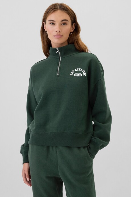 Buzo Deportivo Logo Gap Medio Cierre Mujer Essex Green 702