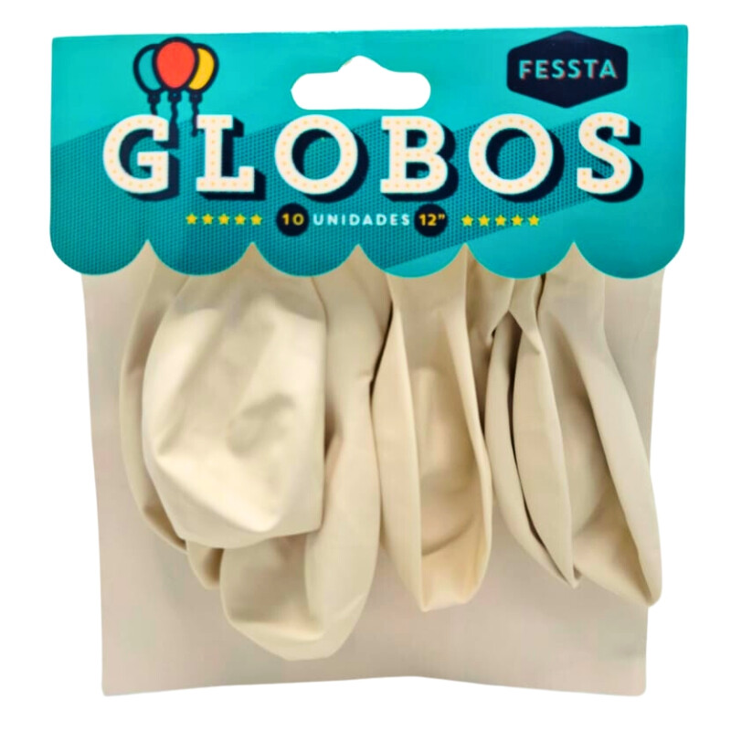 Globos X10 Tamaño R12 Blanco