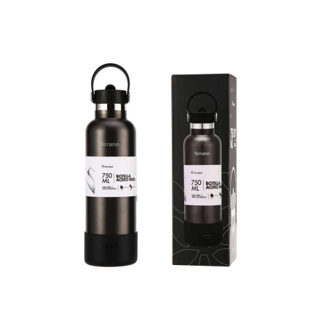 Botella Térmica Con Pico 750Ml. Negro Metalizado