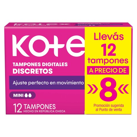 Tampones Kotex Mini - 12 Unidades Tampones Kotex Mini - 12 Unidades