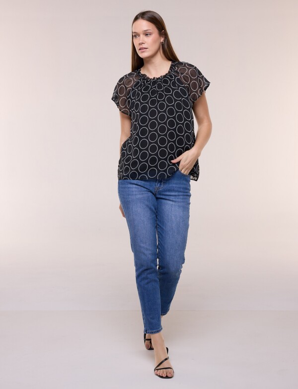 Blusa Printed NEGRO/BLANCO