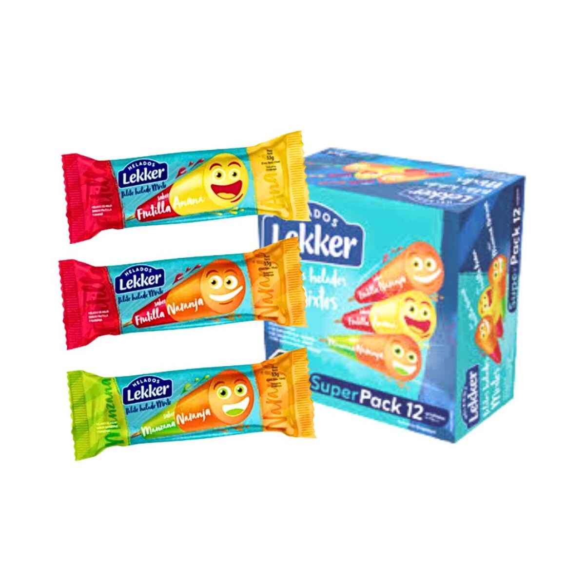 Palitos Agua Mix Fru/Nar, Man/Nar, Ana/Fru Lekker - 12 ud. 