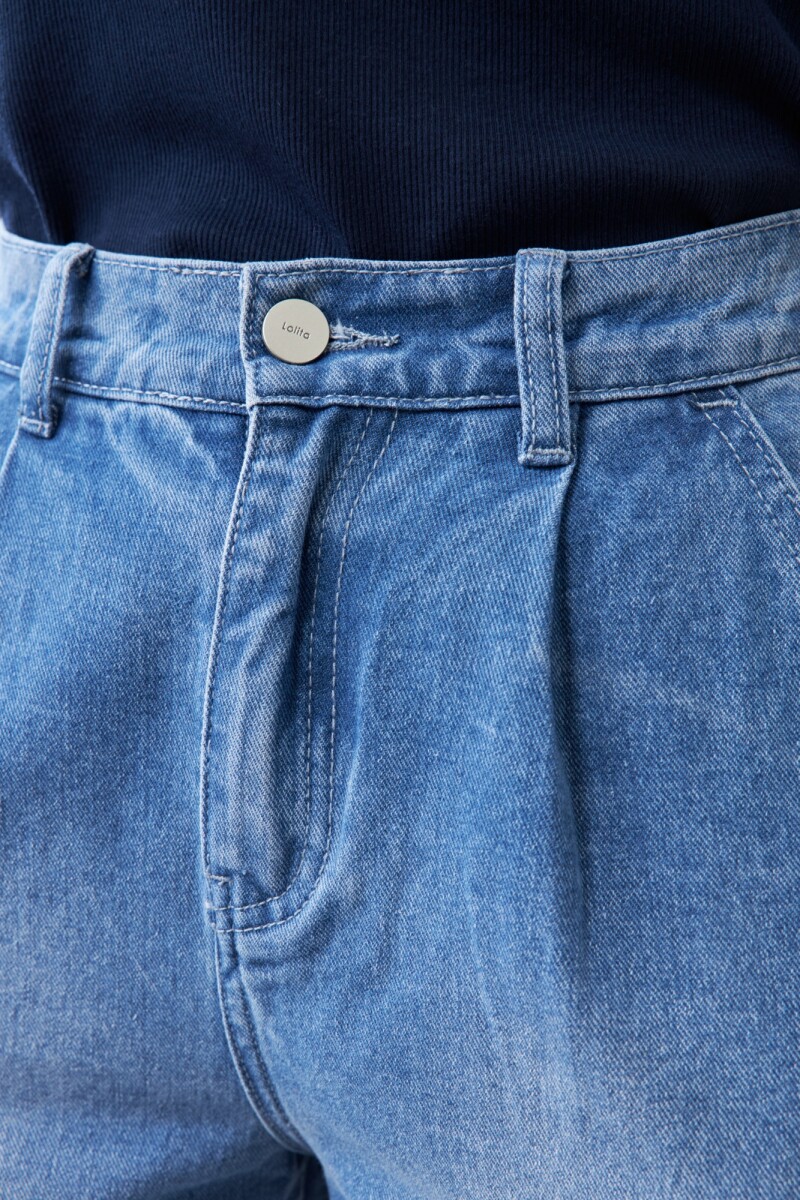 Pantalón de jean con pinzas jean medio
