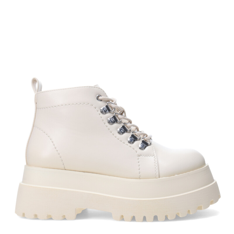 Bota de Mujer Miss Carol GALILEA acordonada con plataforma Blanco Hueso
